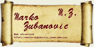 Marko Zubanović vizit kartica